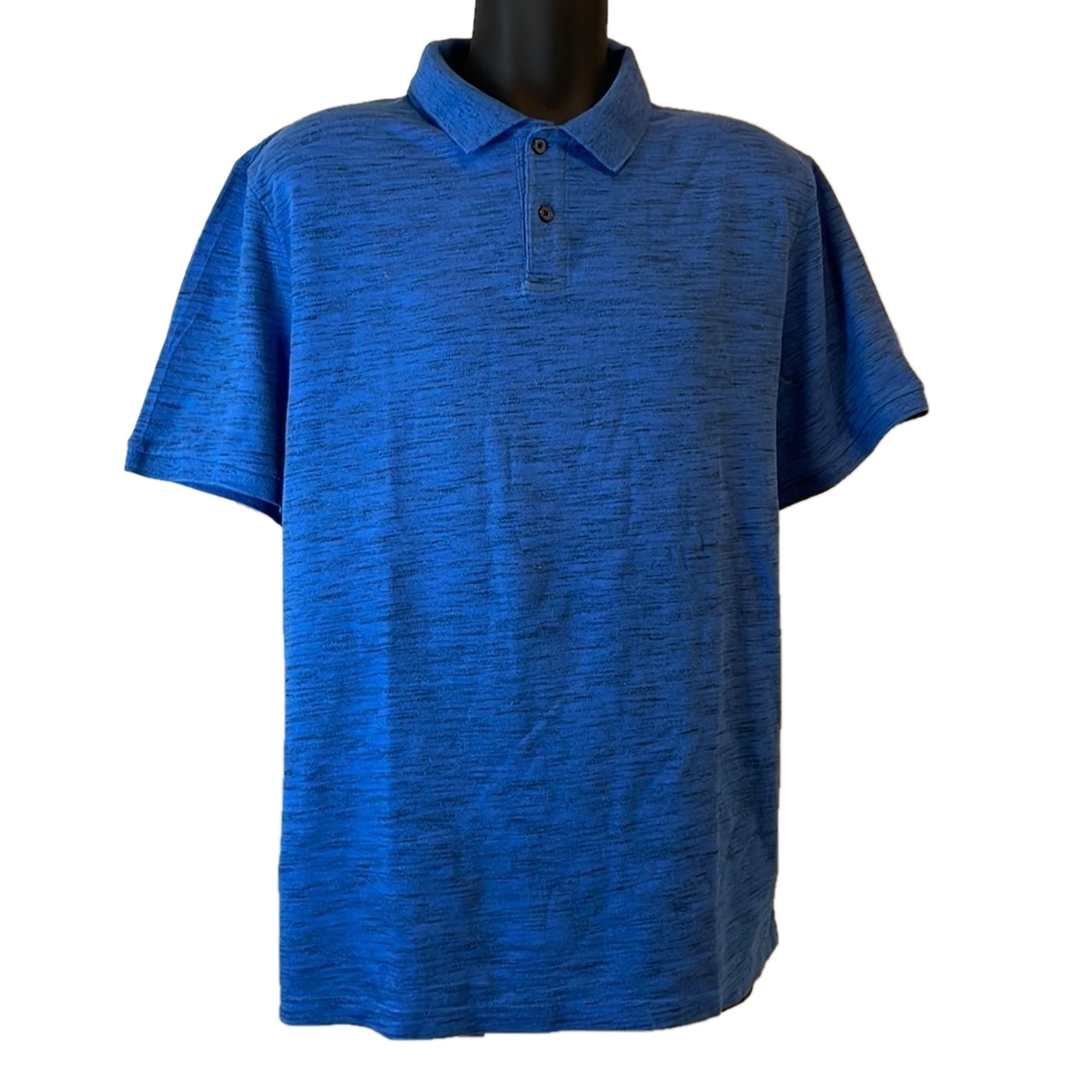Old Navy Mens XL Blue Space Dye Stretch Short Sleeve Polo Shirt